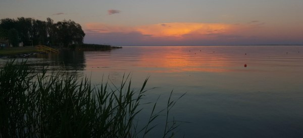 Balaton, sunset, water